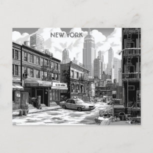 New York Black and White Travel Manhattan Postkarte