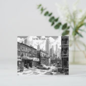 New York Black and White Travel Manhattan Postkarte (Stehend Vorderseite)