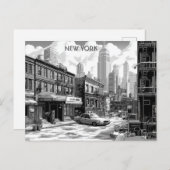 New York Black and White Travel Manhattan Postkarte (Vorne/Hinten)