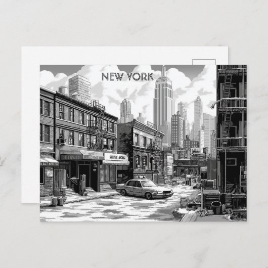 New York Black and White Travel Manhattan Postkarte (Vorne/Hinten)