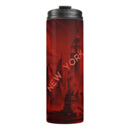 New York Black Red Thermal Tumbler Thermosbecher