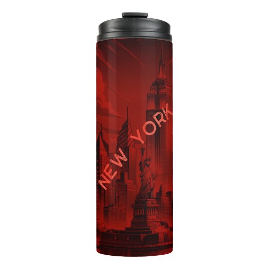 New York Black Red Thermal Tumbler Thermosbecher (Vorderseite)