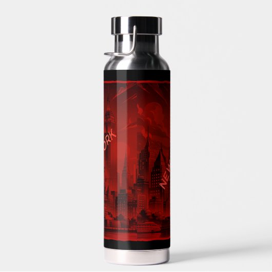 New York Black Red Trinkflasche (Rechts)