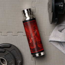 New York Black Red Trinkflasche