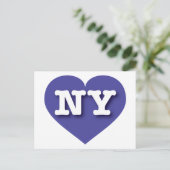New York Blue Heart - I Liebe NY Postkarte (Stehend Vorderseite)