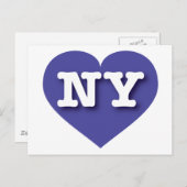 New York Blue Heart - I Liebe NY Postkarte (Vorne/Hinten)