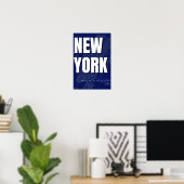 New York Blueprint Stadtplanposter Minimal Poster (Heimbüro)
