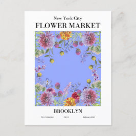 New York Blume Market, Brooklyn Postcard Postkarte