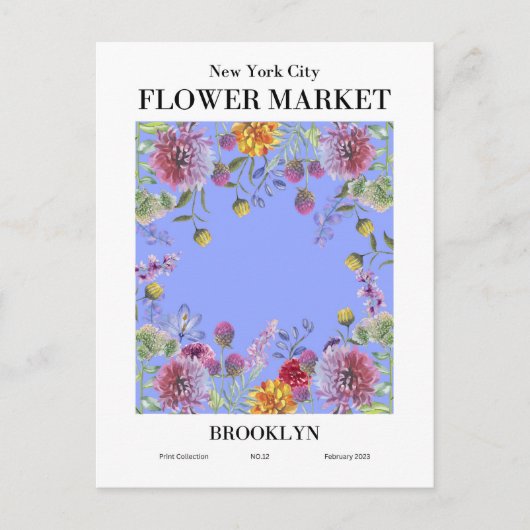 New York Blume Market, Brooklyn Postcard Postkarte (Vorderseite)