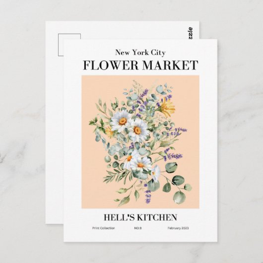 New York Blume Market, Hell's Kitchen Postcard Postkarte (Vorne/Hinten)