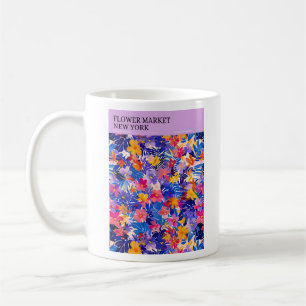 New York Blume Market Poster Kaffeetasse