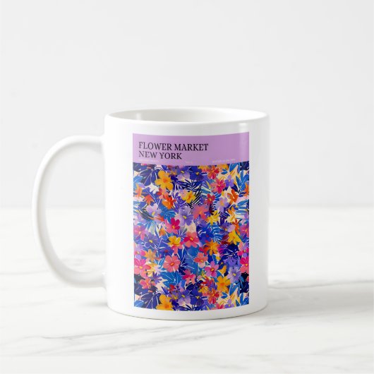 New York Blume Market Poster Kaffeetasse (Links)