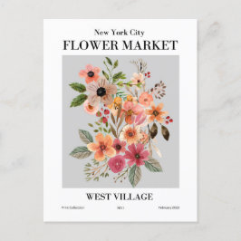 New York Blume Market, West Village Postcard Postkarte