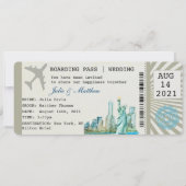 New York Boarding Pass Ticket Hochzeit Einladung (Vorderseite)