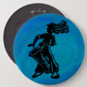 New York Boogie Nights Drum Blue Button (Vorne & Hinten)