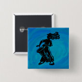 New York Boogie Nights Drum Blue Button (Vorne & Hinten)