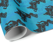 New York Boogie Nights Drum Blue Geschenkpapier (Rolleneckpunkt)