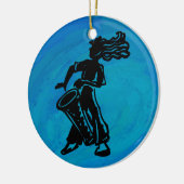 New York Boogie Nights Drum Blue Keramik Ornament (Links)