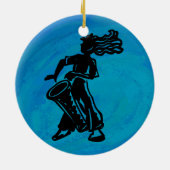 New York Boogie Nights Drum Blue Keramik Ornament (Hinten)