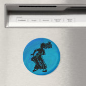 New York Boogie Nights Drum Blue Magnet (In Situ (Geschirrspüler))