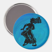 New York Boogie Nights Drum Blue Magnet (Vorderseite/Rückseite)