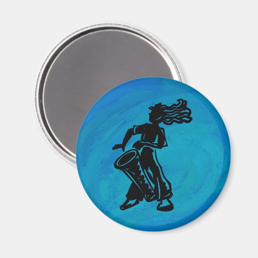 New York Boogie Nights Drum Blue Magnet (Vorderseite/Rückseite)