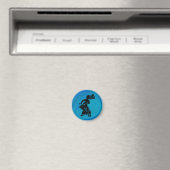 New York Boogie Nights Drum Blue Magnet (In Situ (Geschirrspüler))