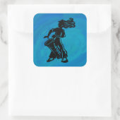 New York Boogie Nights Drum Blue Quadratischer Aufkleber (Tasche)