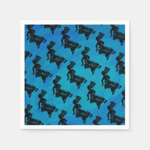 New York Boogie Nights Drum Blue Serviette