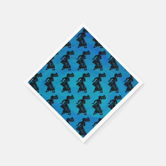 New York Boogie Nights Drum Blue Serviette (Ecke)