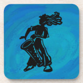 New York Boogie Nights Drum Blue Untersetzer (Vorderseite)