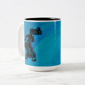 New York Boogie Nights Drum Blue Zweifarbige Tasse (Vorderseite Links)