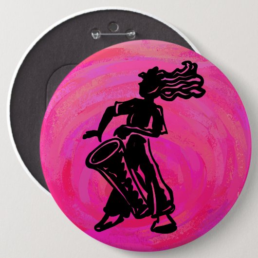 New York Boogie Nights Drum Hot Pink Button (Vorne & Hinten)