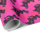 New York Boogie Nights Drum Hot Pink Geschenkpapier (Rolleneckpunkt)