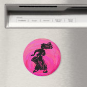 New York Boogie Nights Drum Hot Pink Magnet (In Situ (Geschirrspüler))