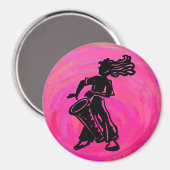 New York Boogie Nights Drum Hot Pink Magnet (Vorderseite/Rückseite)