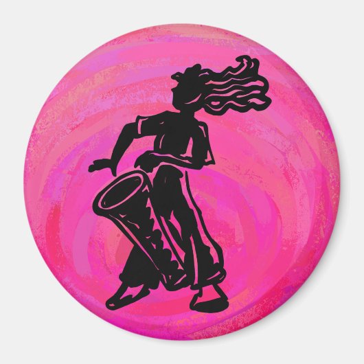 New York Boogie Nights Drum Hot Pink Magnet (Vorne)