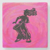 New York Boogie Nights Drum Hot Pink Steinuntersetzer (Vorderseite)