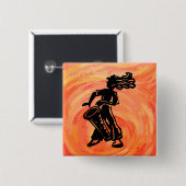 New York Boogie Nights Drum Orange Button (Vorne & Hinten)