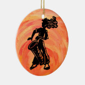 New York Boogie Nights Drum Orange Keramik Ornament (Rechts)