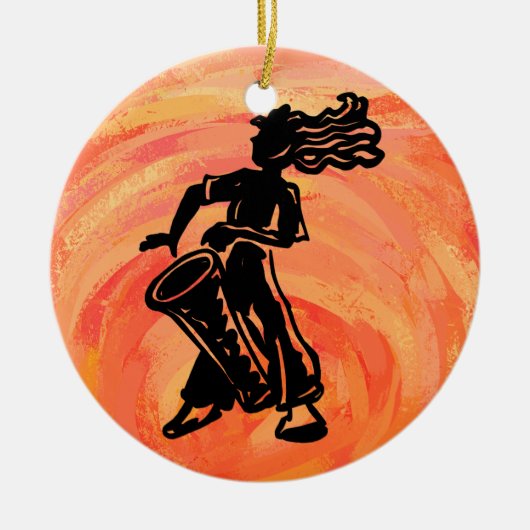 New York Boogie Nights Drum Orange Keramik Ornament (Vorne)