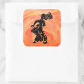 New York Boogie Nights Drum Orange Quadratischer Aufkleber (Tasche)