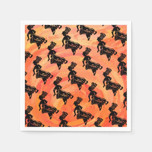 New York Boogie Nights Drum Orange Serviette (Vorderseite)