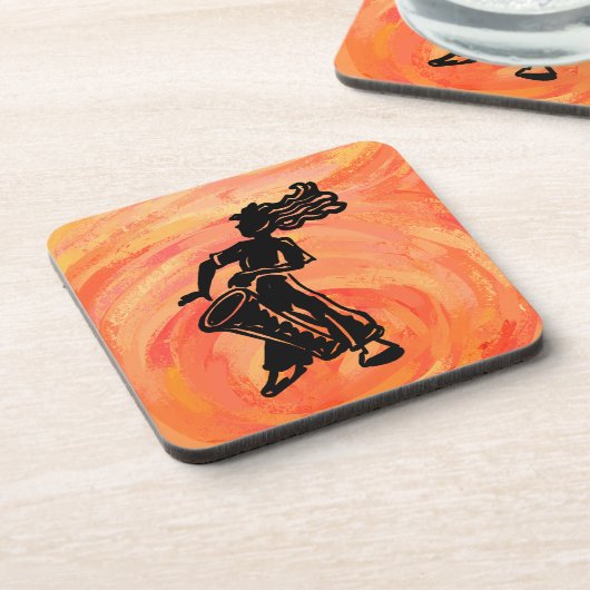 New York Boogie Nights Drum Orange Untersetzer (Linke Seite)