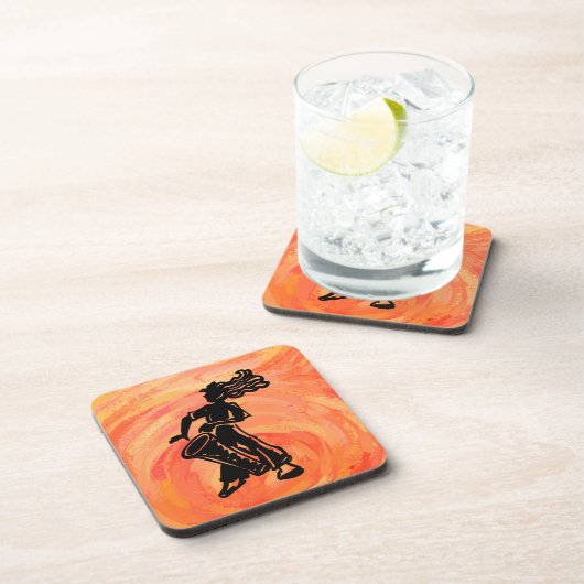 New York Boogie Nights Drum Orange Untersetzer (Rechte Seite)
