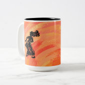 New York Boogie Nights Drum Orange Zweifarbige Tasse (Vorderseite Links)