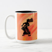 New York Boogie Nights Drum Orange Zweifarbige Tasse (Links)