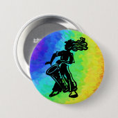 New York Boogie Nights Drum Rainbow Button (Vorne & Hinten)