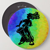 New York Boogie Nights Drum Rainbow Button (Vorne & Hinten)