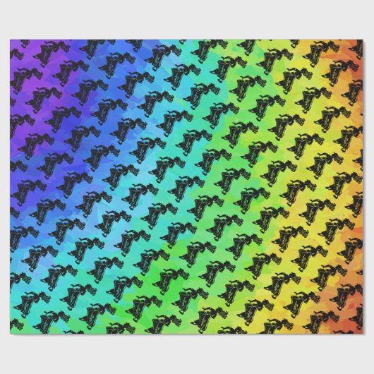 New York Boogie Nights Drum Rainbow Geschenkpapier (Flach)